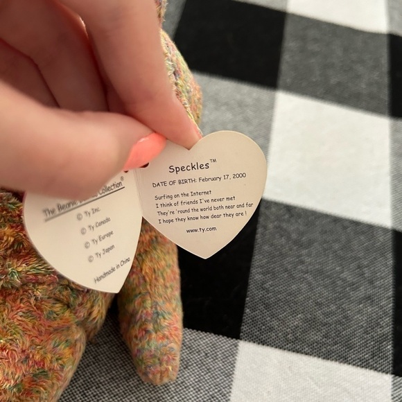 TY beanie baby, 2000 speckle the bear - Picture 5 of 13